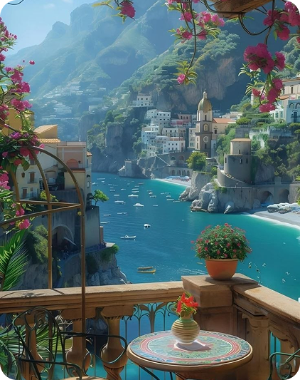 Coastal town view